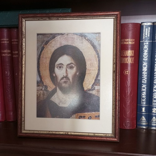 Christ image new with frame, Sinai monastery icon replica