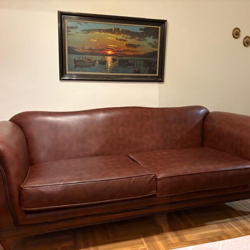 Leather sofas used, three-seater and two-seater