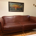 Leather sofas used, three-seater and two-seater