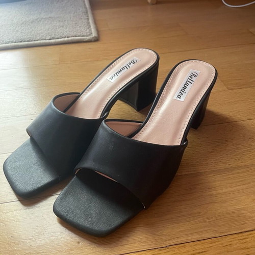 Black low heels new, size 38