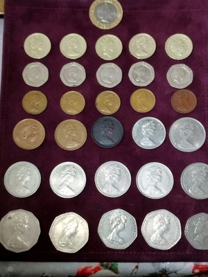 English old coins pack of 31 pieces 1960-2000