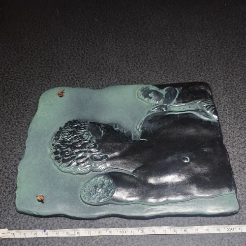 Ceramic relief plaque Hermes of Praxiteles vintage museum replica