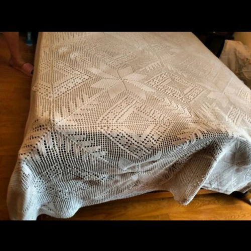 Handmade beige blanket with star design like new