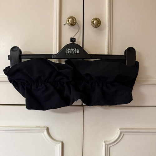 Zara black strapless bikini top with ruffles new