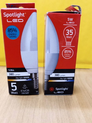 Spotlight LED λάμπες 5W E14 καινούργιες, σετ 2 τεμαχίων