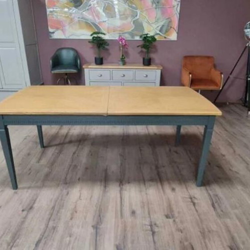 Wooden dining table new with gray legs