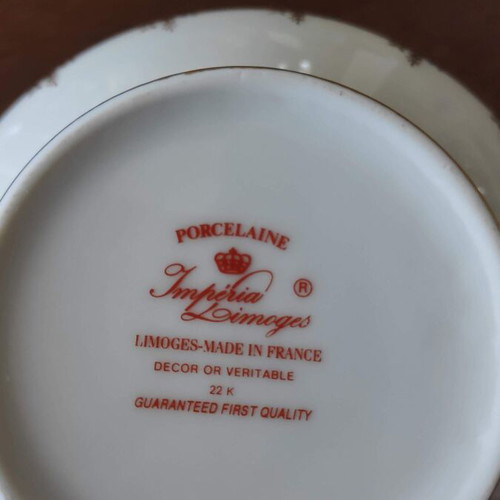 Imperia Limoges porcelain jug hand-painted, like new, 22 ct gold