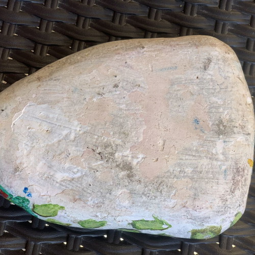 Handpainted Decorative Stone with Cycladic Landscape, like new