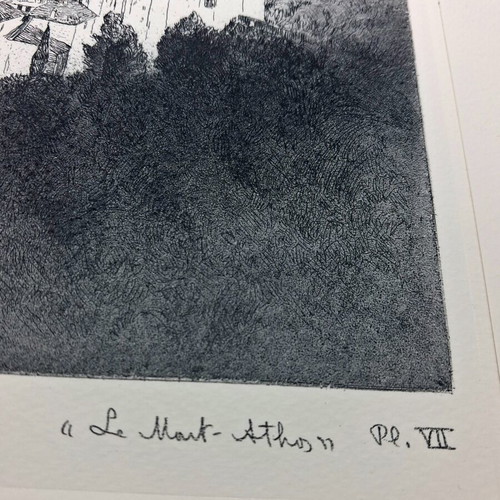 Le Mont Athos Art Album used with 12 large chalcographies by L. Kogevinas