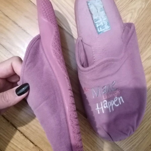 Women's lilac slippers used, size 40