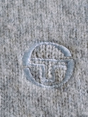 Sergio Tacchini wool knit sweater XL in baby blue, like new