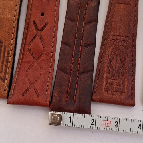 Leather retro watch straps set of 10 like new, various sizes
