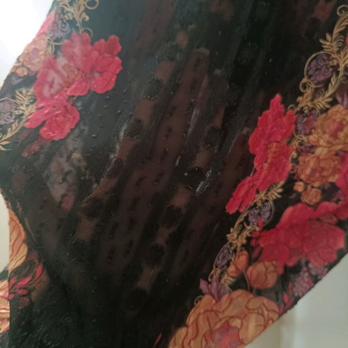 Vassia Kostara shirt used, size S, black floral
