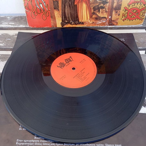 Antidrasi and Panx Romana punk LPs used with cover wear