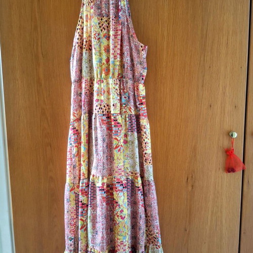 Maxi patchwork dress like new, multicolored, size S