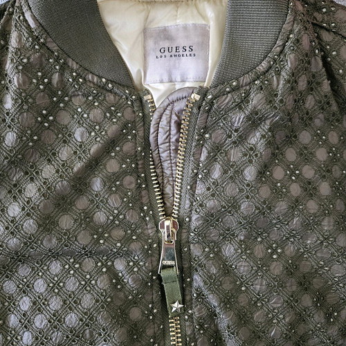Guess women's jacket size XS like new, army green with lace