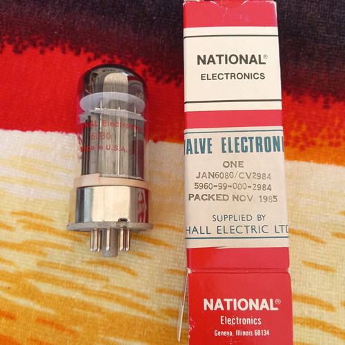 Vacuum tube 6080 new, dual triode power type made in USA