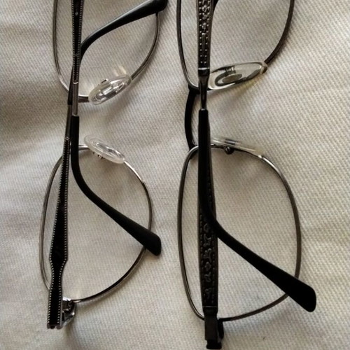 Vintage metal eyeglass frames like new, silver, men's and women's set