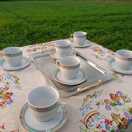 Crown Regent vintage porcelain coffee/tea cups and saucers new, pack of 12