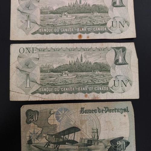 Foreign banknotes used, set of 3