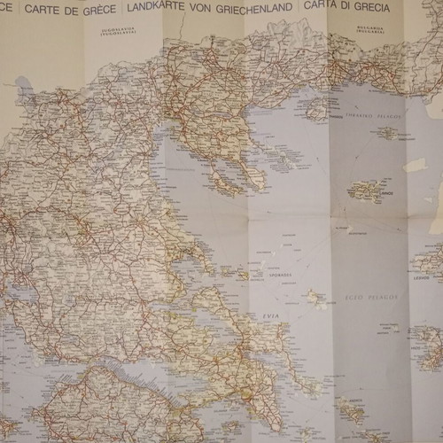 Map of Greece used, Athens April 1989 edition