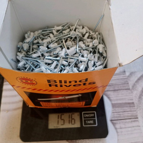 Alum/steel blind rivets like new, white for aluminum or stainless constructions