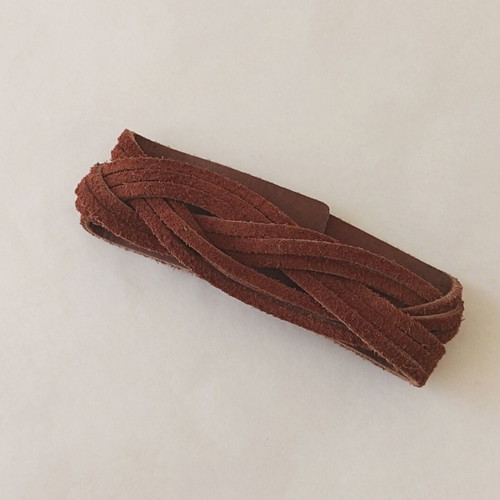 Brown suede bracelet used, vintage Boho-Indian style