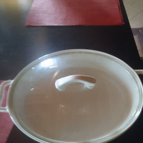 Porcelain Roasting Pan with Transparent Lid new, German white