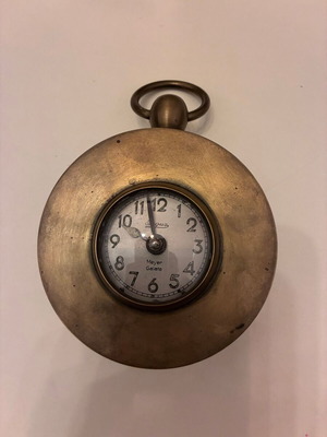 Vintage brass ship clock Meyer Istanbul-Galata used, collectible