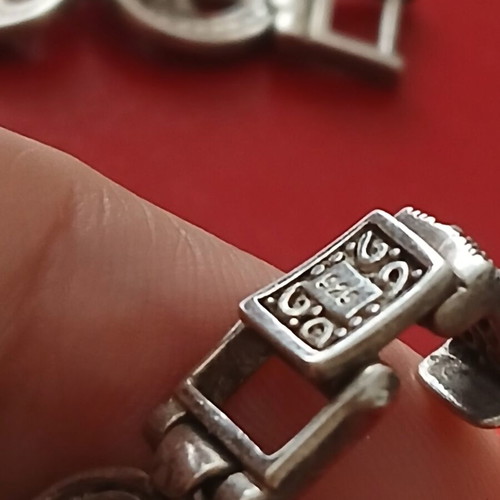 Heavy 925 Silver Bracelet with Marcasite, 35 Grams, 19 cm, Like New