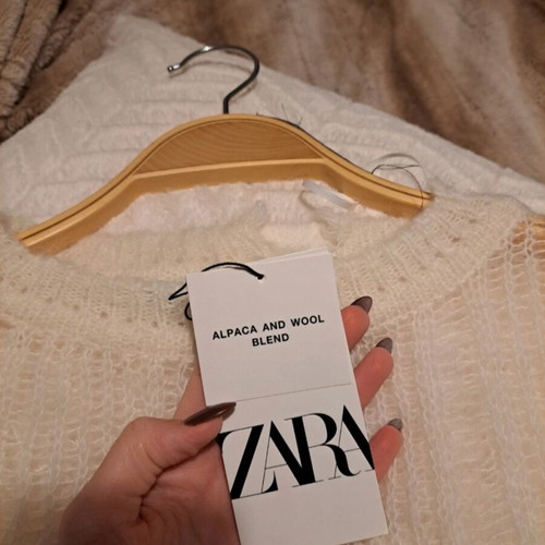 Zara sweater new, size L, off-white, wool alpaca