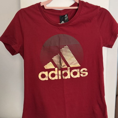 Adidas short-sleeve shirt red, like new, size S