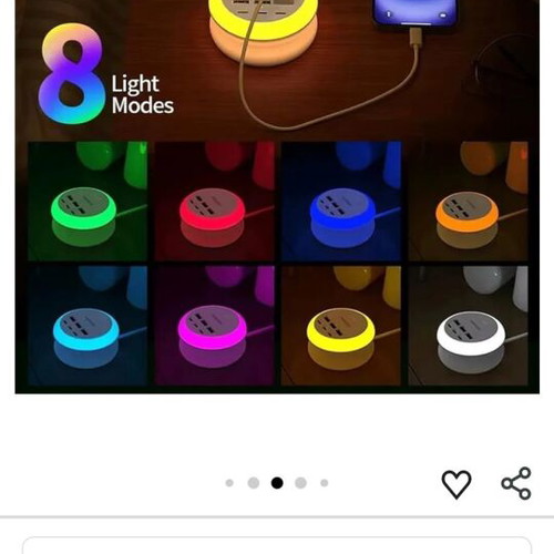 Usb Type C Charger 7-in-1 with 8-Color Ambient Light and Rotating Cable
