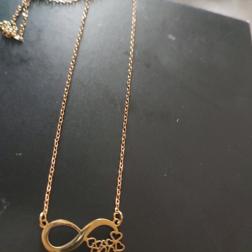 Infinity necklace gold color stainless steel new