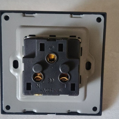 Schuko power socket with cover new, black
