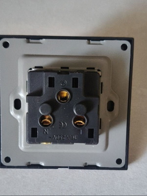 Schuko power socket with cover new, black