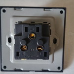 Schuko power socket with cover new, black