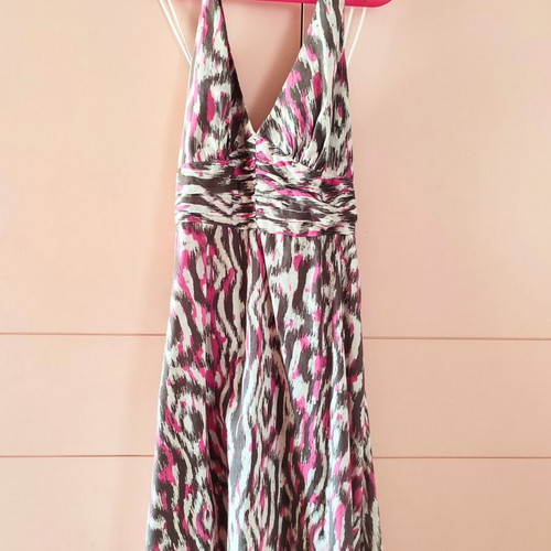 H&M Divided Patterned Halterneck Dress like new, size 34, multicolor pink