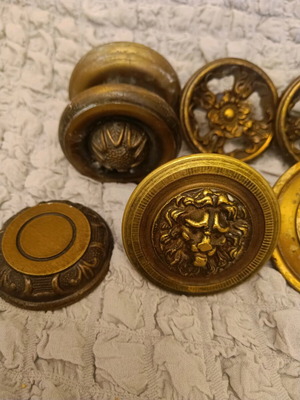 Vintage metal knobs set used with antique designs