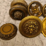 Vintage metal knobs set used with antique designs