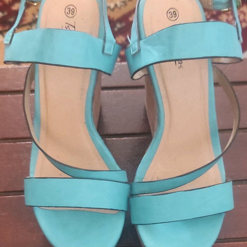 Platform No 39 used, turquoise Tsoukalas Shoes