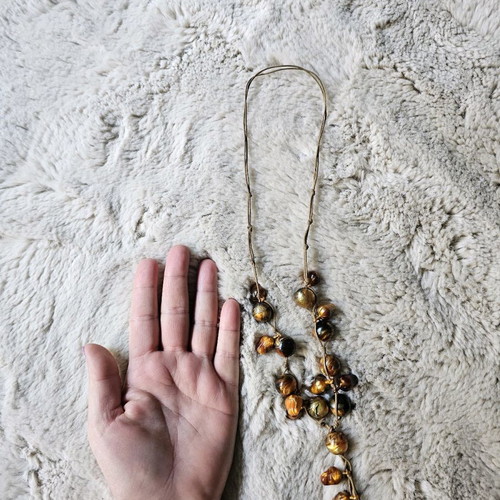 Medium-length necklace used, brown