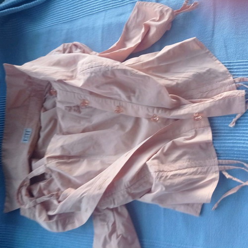 ESTI women's set, pale peach with decorative buttons and gathers, 3 pieces