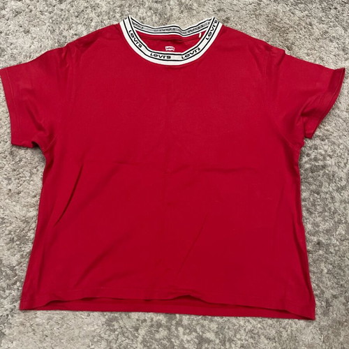 Levi's red boxy T-shirt with logo on neckline, like new, size XS