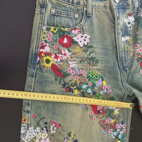 Evolution Begins Guardian of Eden embroidered denim jeans size S new