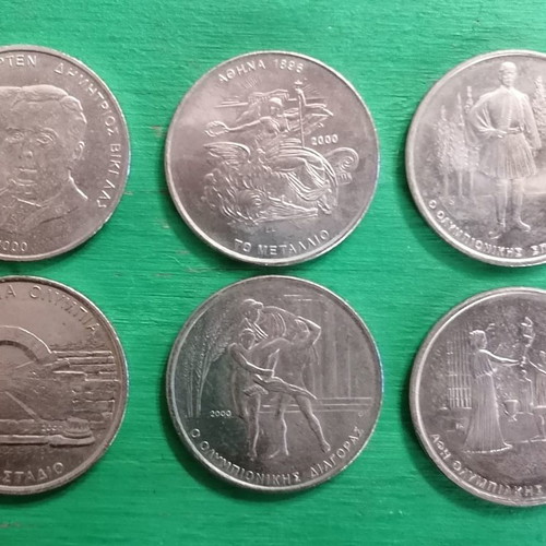 6 Anniversary Coins of 500 DRX. 2000 “OLYMPIC GAMES”