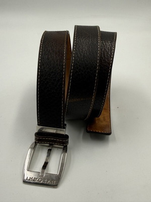 Bvlgari leather belt small size used, dark brown, 95 cm