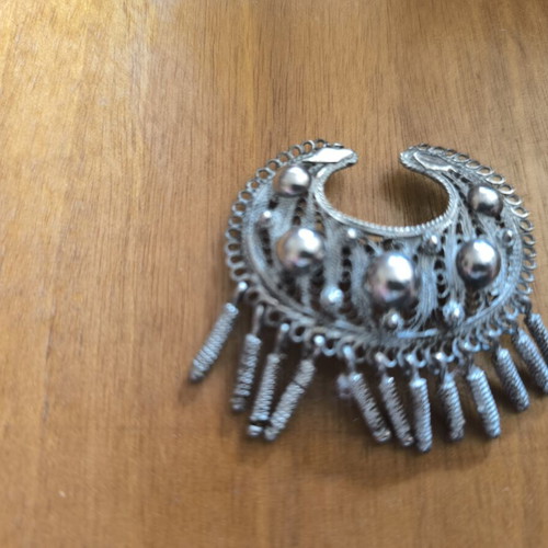 Vintage silver filigree brooch 925