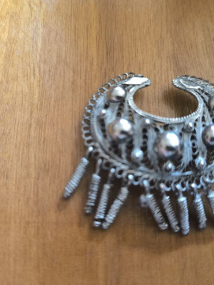 Vintage silver filigree brooch 925