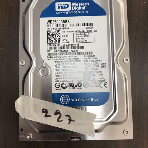 Western Digital WD2500AAKX 250GB Caviar Blue HDD used SATA3